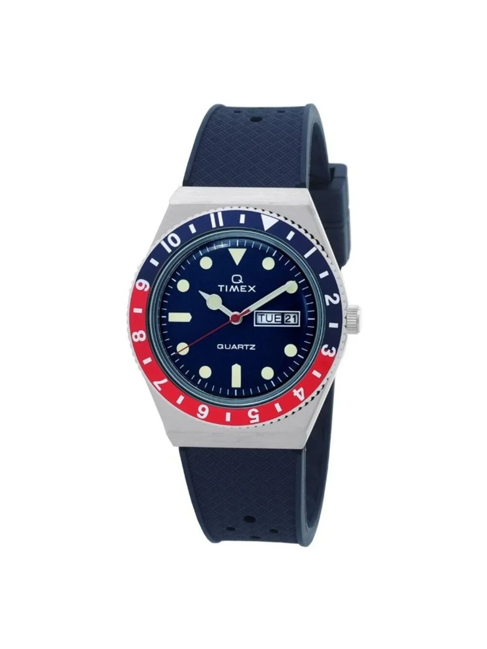NWT Timex Q Quartz Blue Dial Pepsi Bezel Men's Watch TW2V32100
